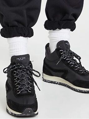 Women’s Rag & Bone Black Retro Hiker Sneaker Leather Trim Approx Size 8.5-9